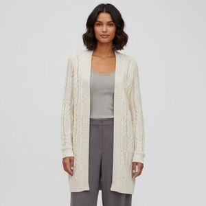 Karen Kane Cream Golden Hour Cable Knit Cardigan Size Large NWT